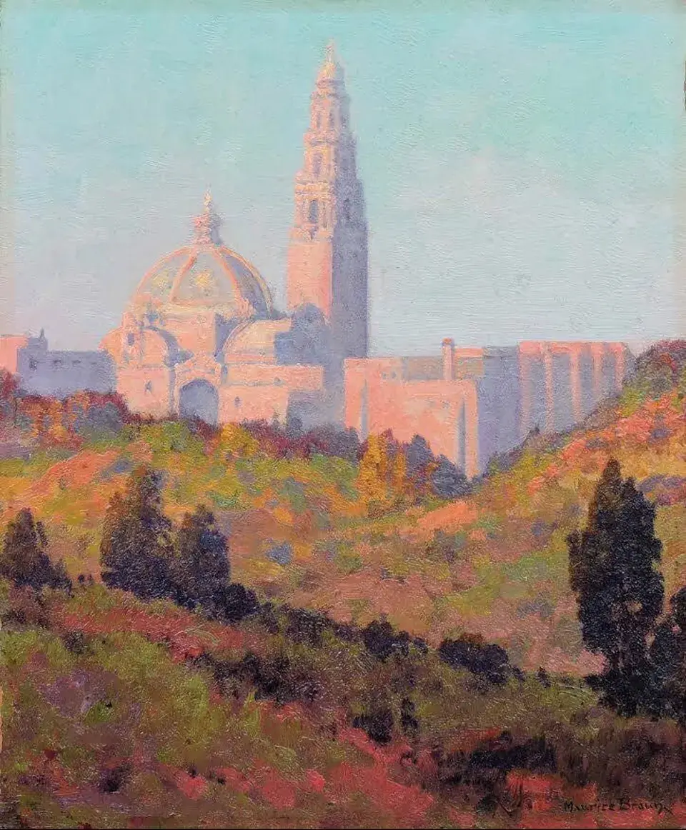 Maurice Braun, Balboa Park, oil on board